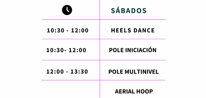 HORARIOS SÁBADOS